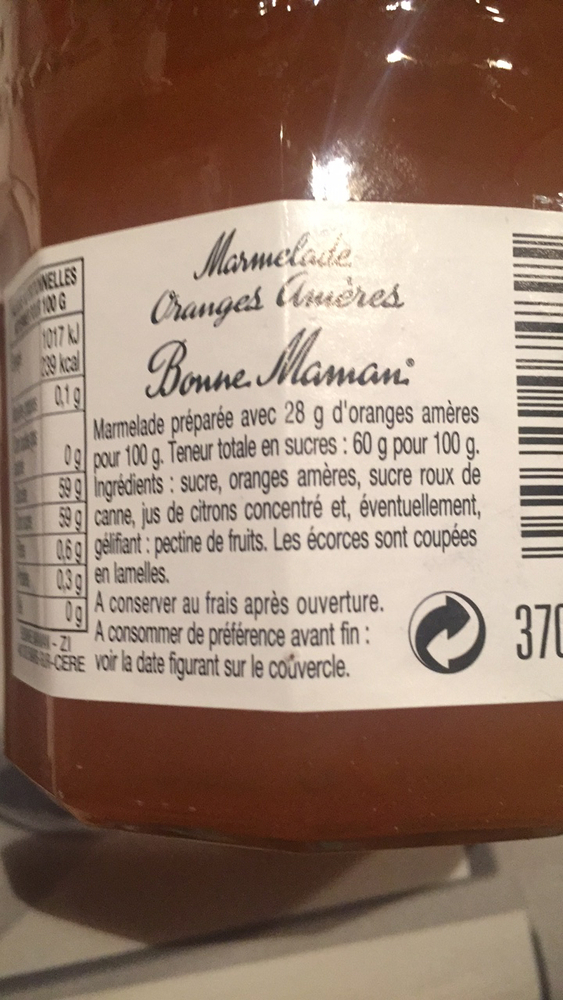 Product Marmelade Bonne Maman Oranges Ameres The Open Food Repo