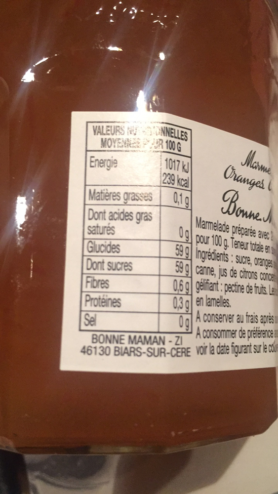 Product Marmelade Bonne Maman Oranges Ameres The Open Food Repo