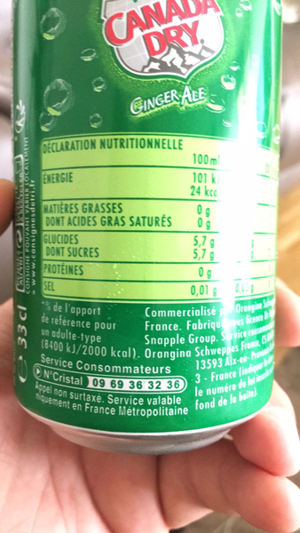 Product “Canada Dry Ginger Ale” | The Open Food Repo