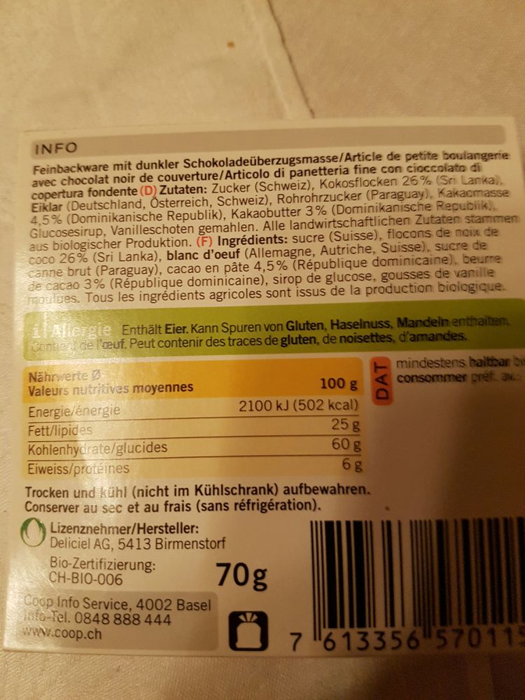 Product Article De Petite Boulangerie Avec Chocolat Noir De