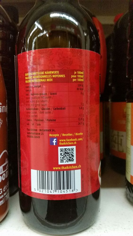 Product Thai Kitchen Fish Sauce Nam Pla The Open Food Repo