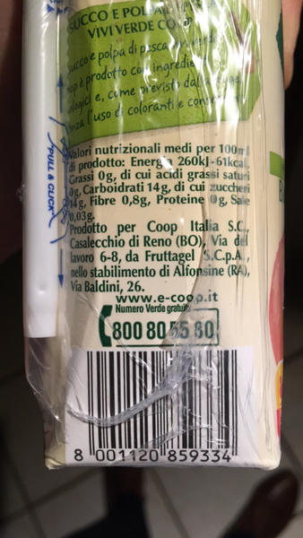 prodotto coop succo e polpa di pesca biologico the open food repo