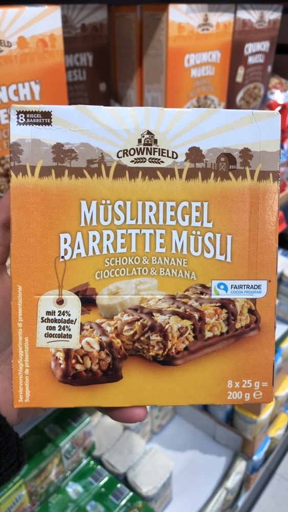 Produkt Crownfield Musliriegel Schoko Banane The Open Food Repo