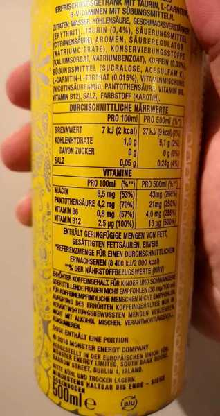 Product “Monster Energy - Ultra citron” | The Open Food Repo