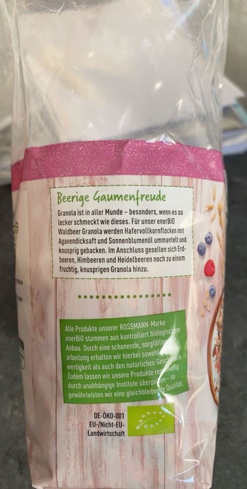 Produkt Rossmann Enerbio Waldbeer Granola Ohne Palmfett The Open Food Repo