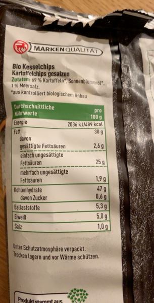 Product “Kessel Chips mit Meersalz verfeinert” | The Open ...