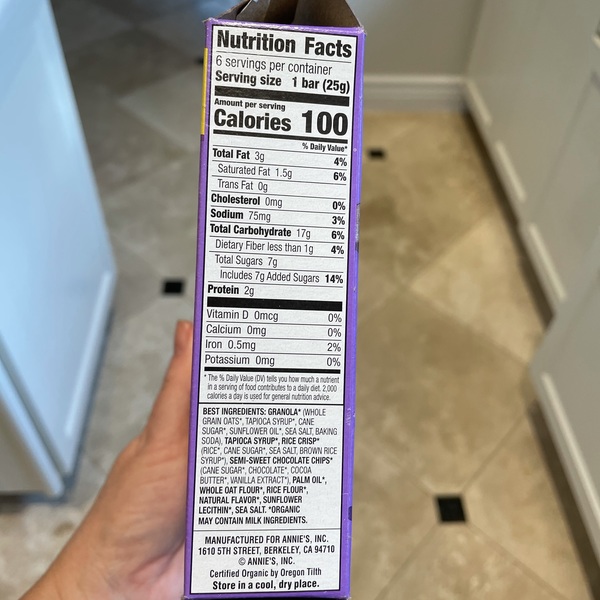 Product “Annie's - Organic Chewy Granola Bars (Chocolate Chip ...