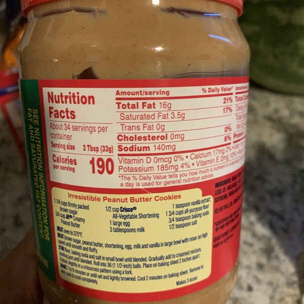 Product “Jif - Creamy Peanut Butter” | The Open Food Repo