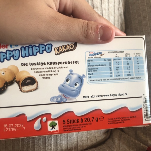 Product “Kinder - Happy Hippo Kakao (Cacao)” | The Open Food Repo Product “Kinder - Happy Hippo Kakao (Cacao)” | The Open Food Repo