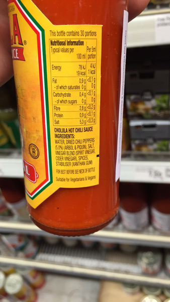 Product “CHOLULA HOT SAUCE ORIGINAL” | The Open Food Repo
