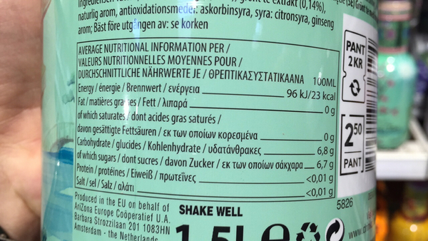 Product “Arizona Green Tea with honey” | The Open Food Repo