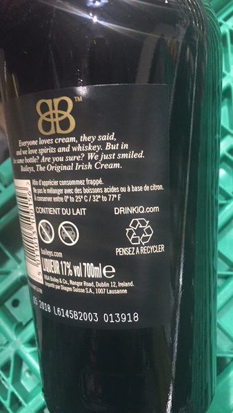 Product “Bailey's The Original Irish Cream” | The Open Food Repo