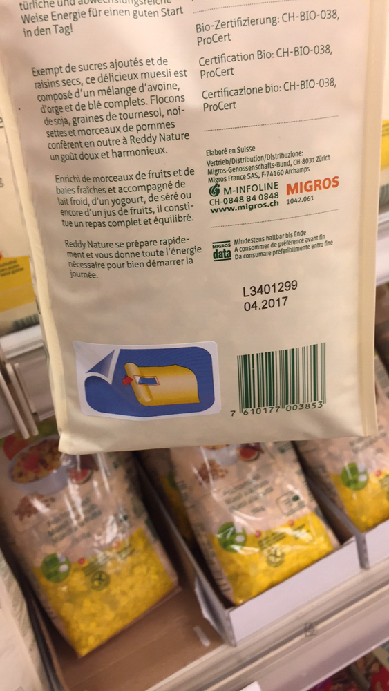 Product Migros Organic Reddy Nature Birchermuesli Without Raisins