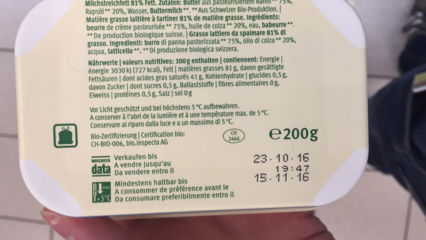 Product “MIGROS BIO Butter with rapeseed oil” | The Open Food ...