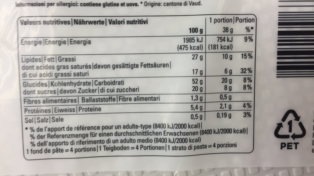 Produkt Eclair Pate Sablee The Open Food Repo