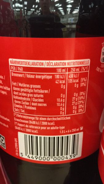 Product “Coca Cola ORIGINAL TASTE ” | The Open Food Repo