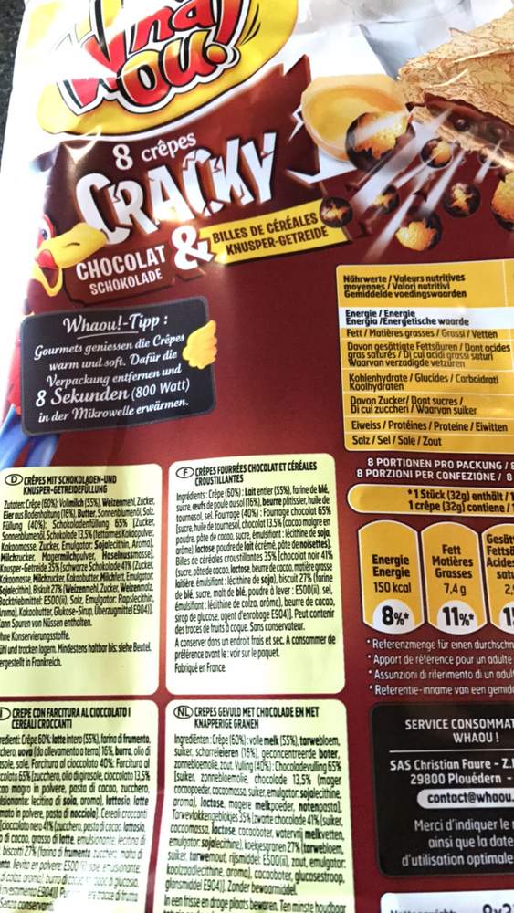Product Whaou 8 Crepes Cracky Schokolade Knusper Getreide