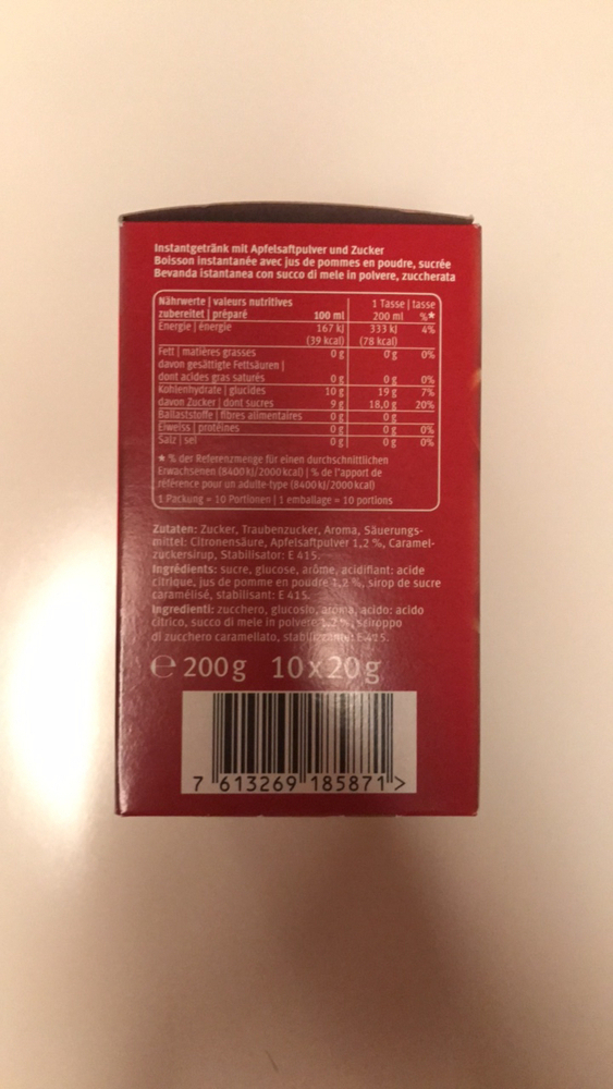 Produkt Migros Classic Apfelpunsch The Open Food Repo